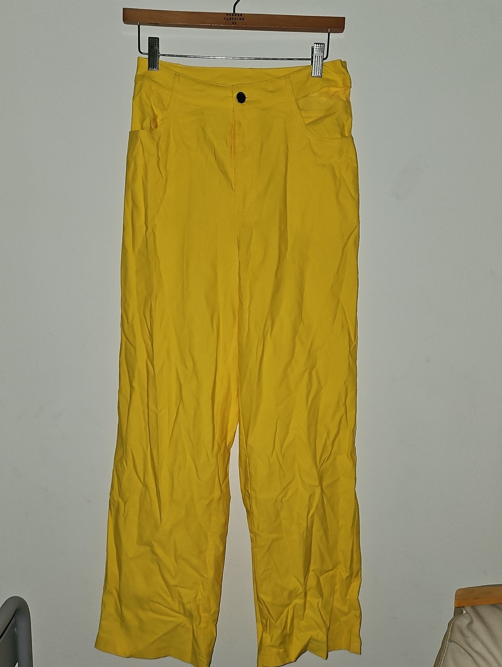 SHEIN Bright Yellow Wide-Leg Chinos